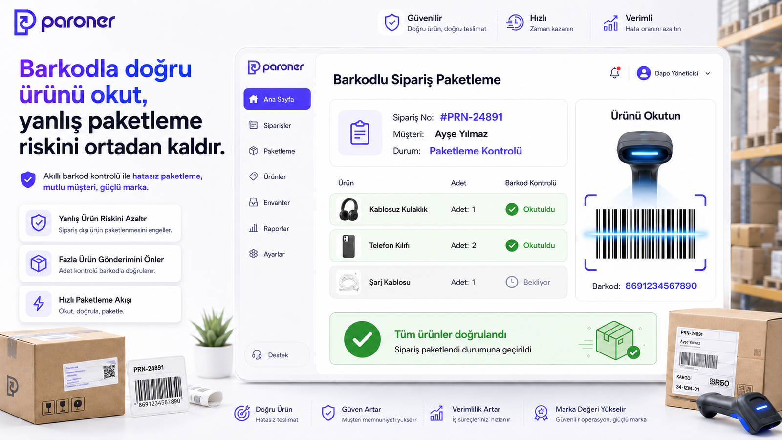 Sipariş Paketleme Modülü